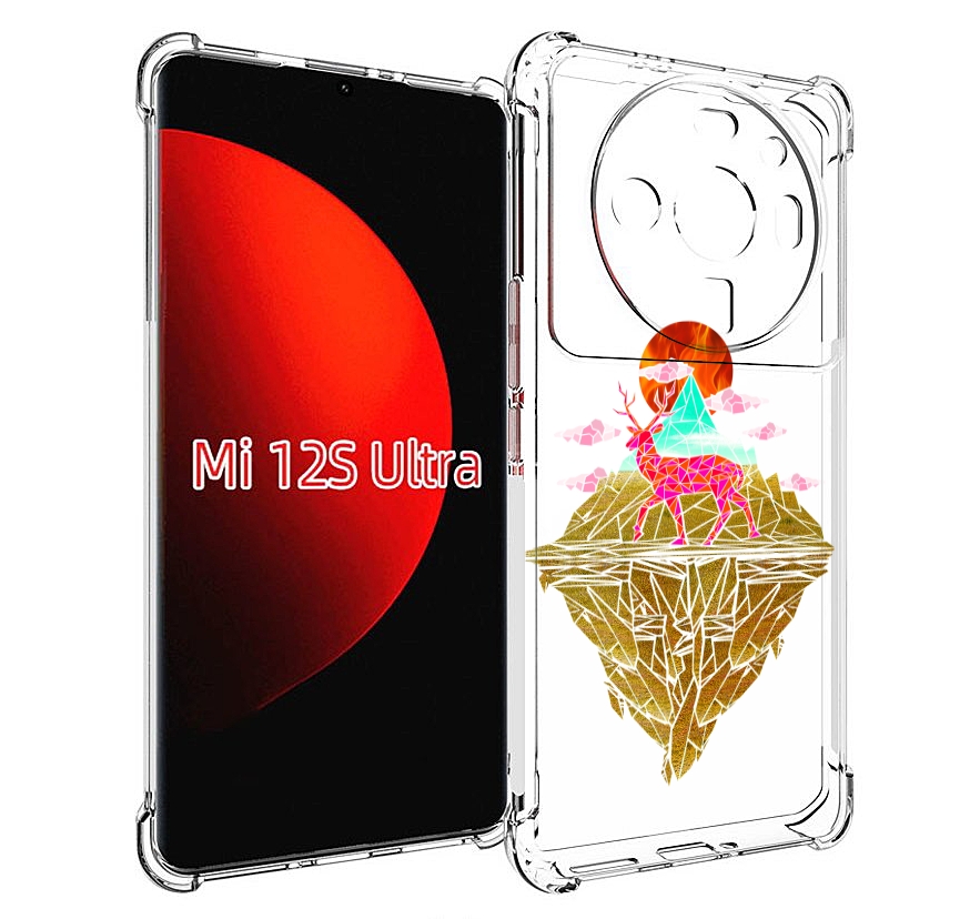 

Чехол MyPads розовый олень абстракция для Xiaomi 12S Ultra, Прозрачный, Tocco