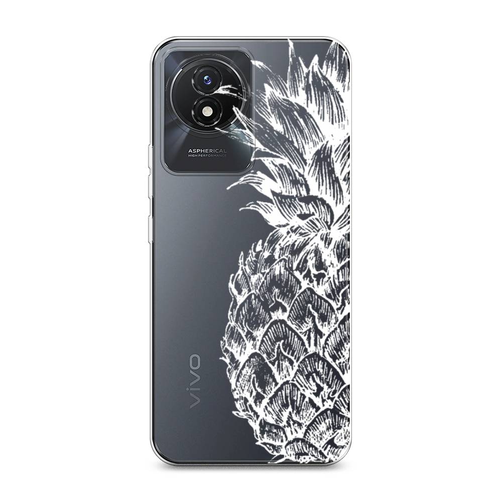 

Чехол Awog на Vivo Y02 "Ананас графика белая", Белый, 268150-10