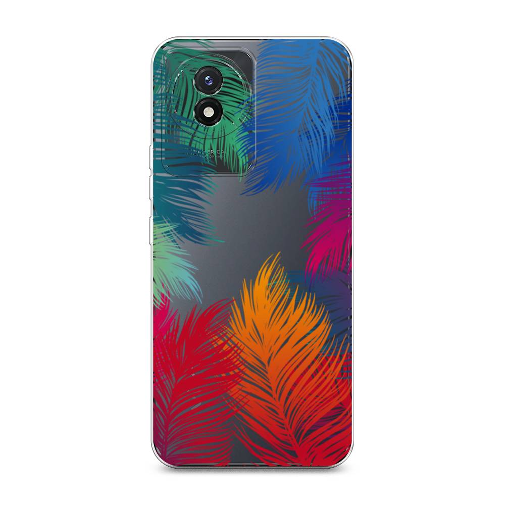 

Чехол Awog на Vivo Y02 "Рамка из перьев", Красный, 268150-4
