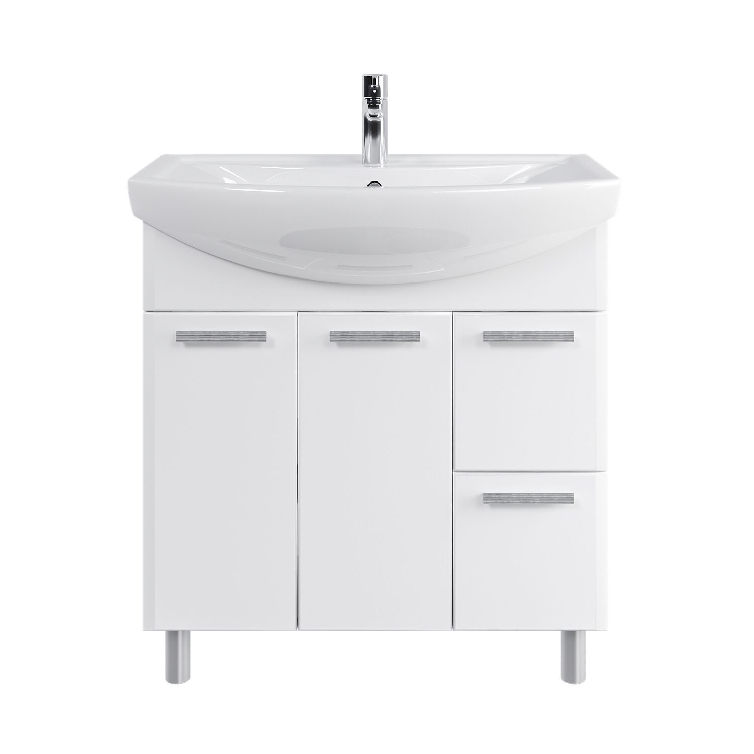 

Тумба с раковиной SanStar напольная Аура 80 (Амур), Белый, Аура 80 напольная