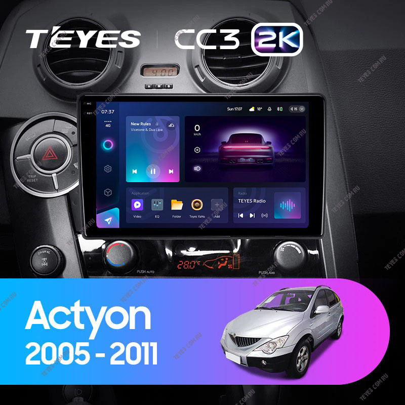 Штатная магнитола Teyes CC3 2K 432 SsangYong Actyon C100 2005-2011 3760000₽