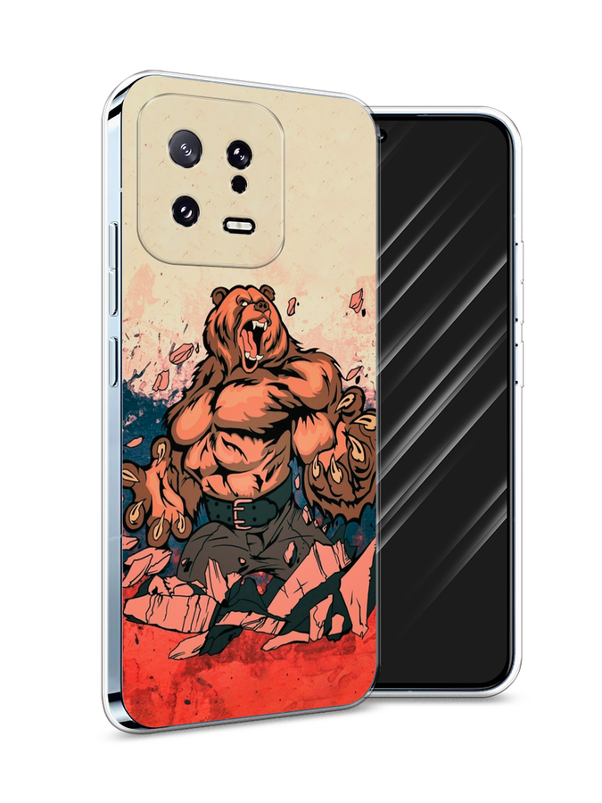 

Чехол Awog на Xiaomi 13 5G "Медведь с флагом РФ", Коричневый;синий;красный, 317250-2