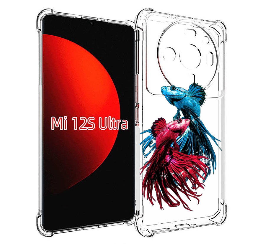 

Чехол MyPads рыбы петушки для Xiaomi 12S Ultra, Прозрачный, Tocco
