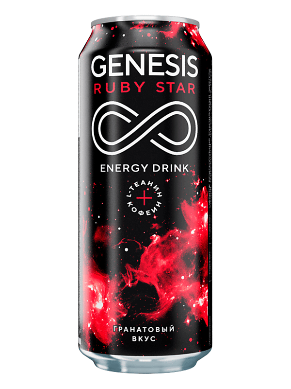 Энергетический напиток Genesis Ruby Star Гранатовый вкус газированный 450 мл