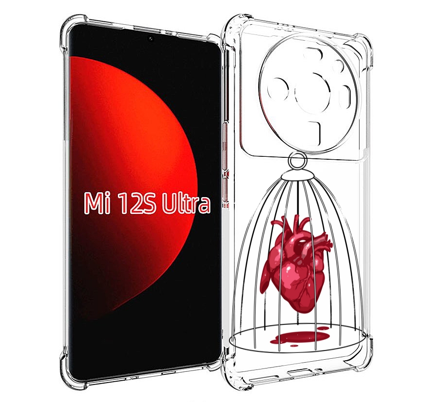 

Чехол MyPads сердце в клетке для Xiaomi 12S Ultra, Прозрачный, Tocco