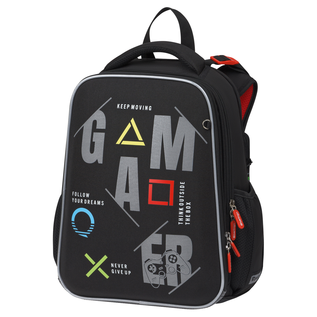 

Ранец Berlingo Expert Game on 37x28x16см 2 отделения 2 кармана анатомическая спинка, Черный, Expert