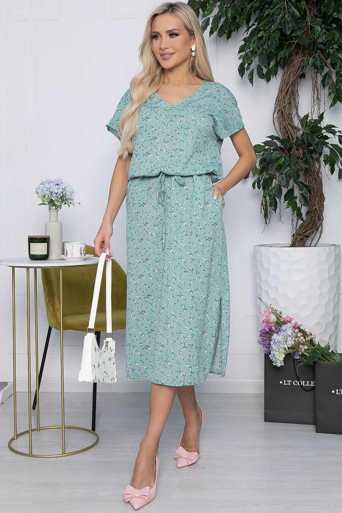 

Платье женское LT Collection Виолетта зеленое 48 RU, Зеленый, Виолетта