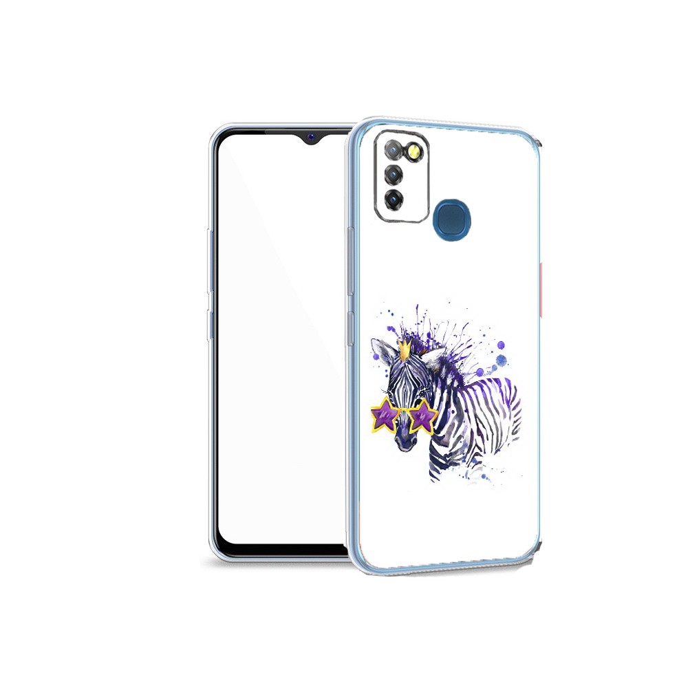 

Чехол MyPads Tocco для Infinix Hot 10 Lite акварельная зебра, Прозрачный, Tocco