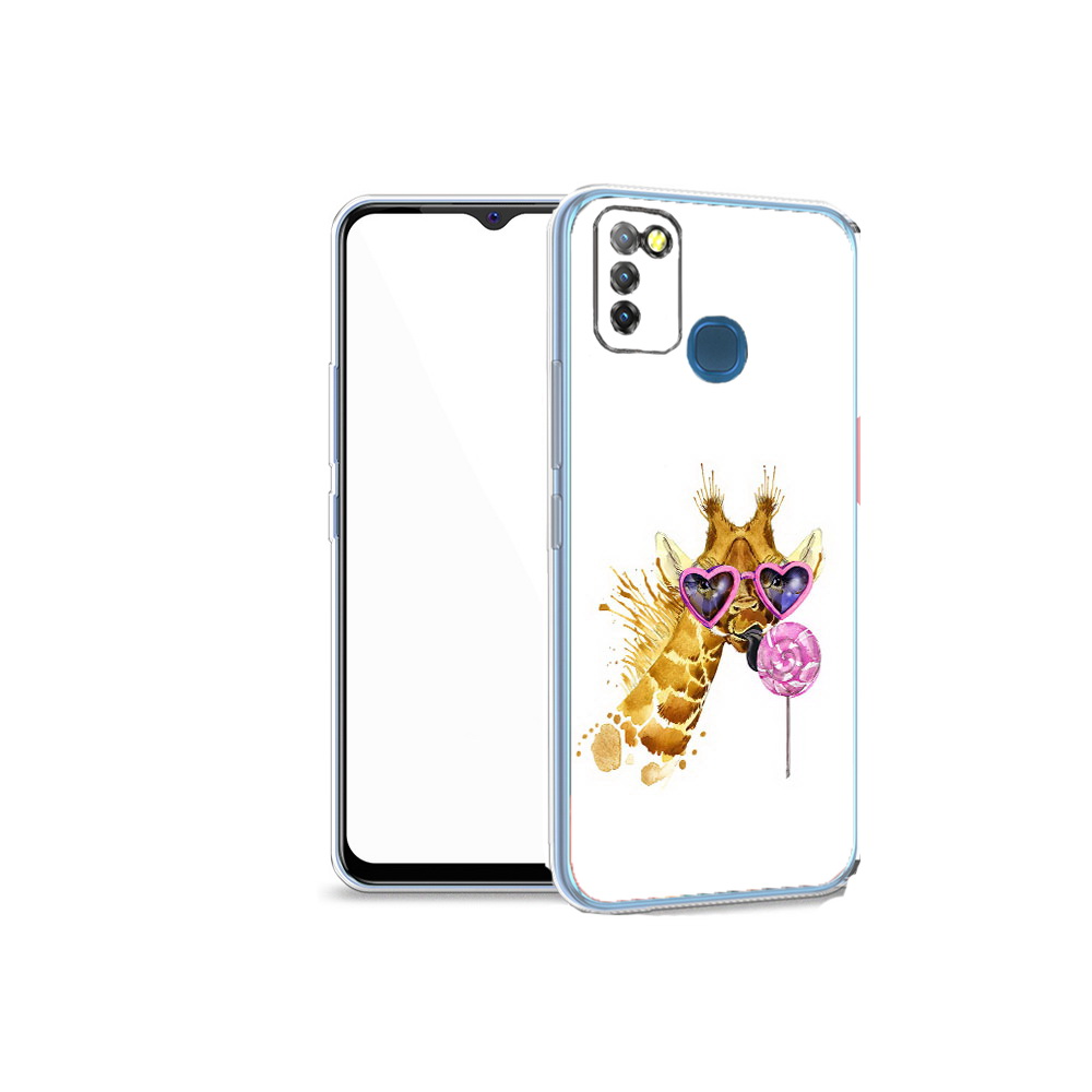 

Чехол MyPads Tocco для Infinix Hot 10 Lite акварельный жираф, Прозрачный, Tocco