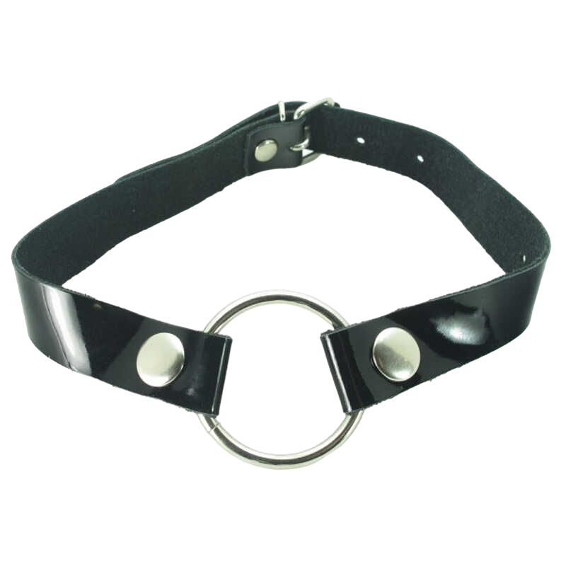 Кляп-кольцо BDSM Арсенал с лаковым ремешком