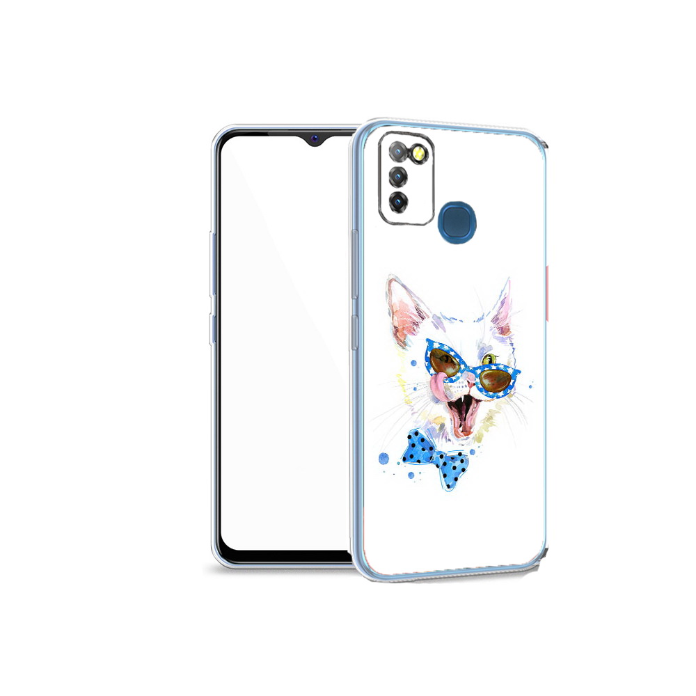 

Чехол MyPads Tocco для Infinix Hot 10 Lite белый кот, Прозрачный, Tocco