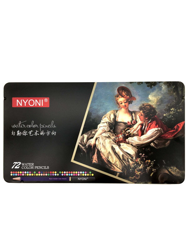 фото Набор карандашей акварельных 72 цветов nyoni cd-406 316197 в металлической коробке