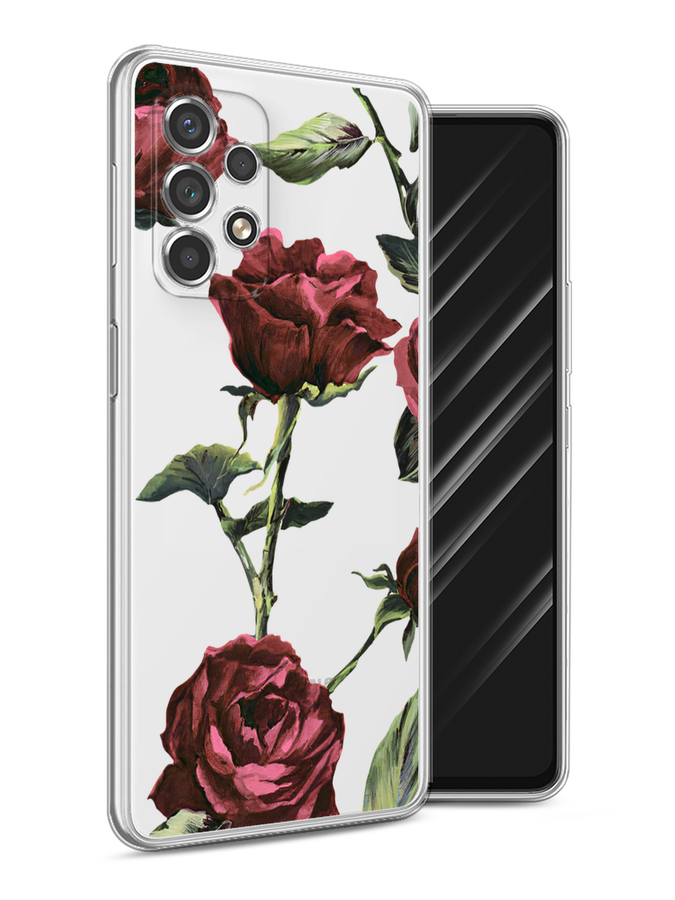 

Чехол Awog на Samsung Galaxy A53 / Самсунг A53 "Бордовые розы фон", Красный, 2104550-8
