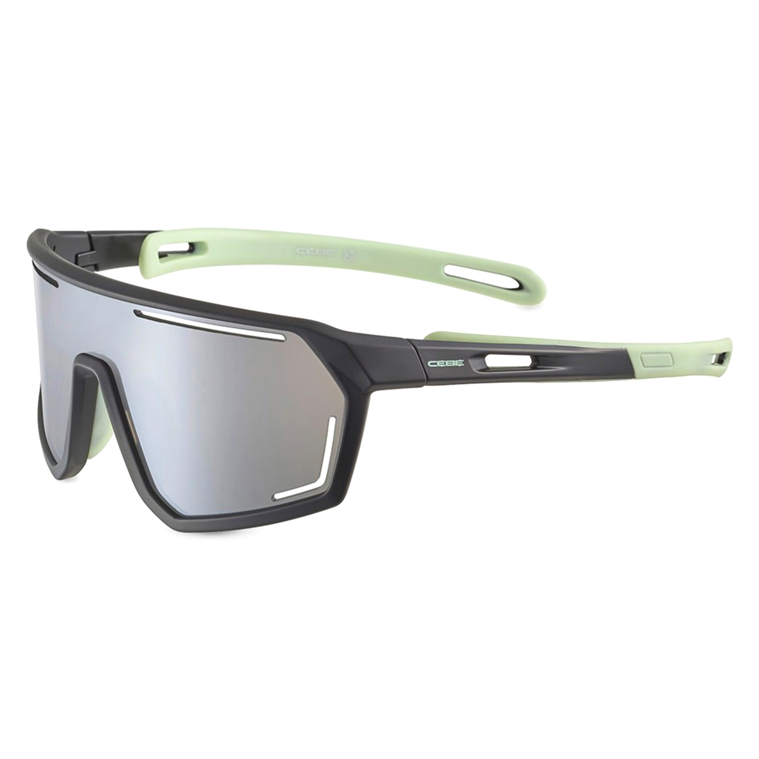 

Очки Cebe Strace Black Pastel/Green Matte-Zone Blue Light/Grey Silver Б/Р 2024, Strace