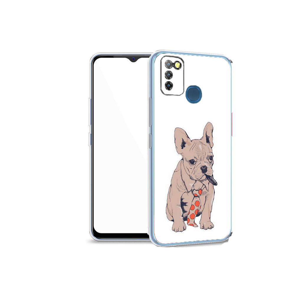 

Чехол MyPads Tocco для Infinix Hot 10 Lite бульдог с сигарой, Прозрачный, Tocco