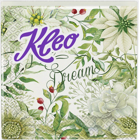 

Салфетки бумажные Kleo белые цветы 3 слоя 33*33см 20шт, Разноцветный