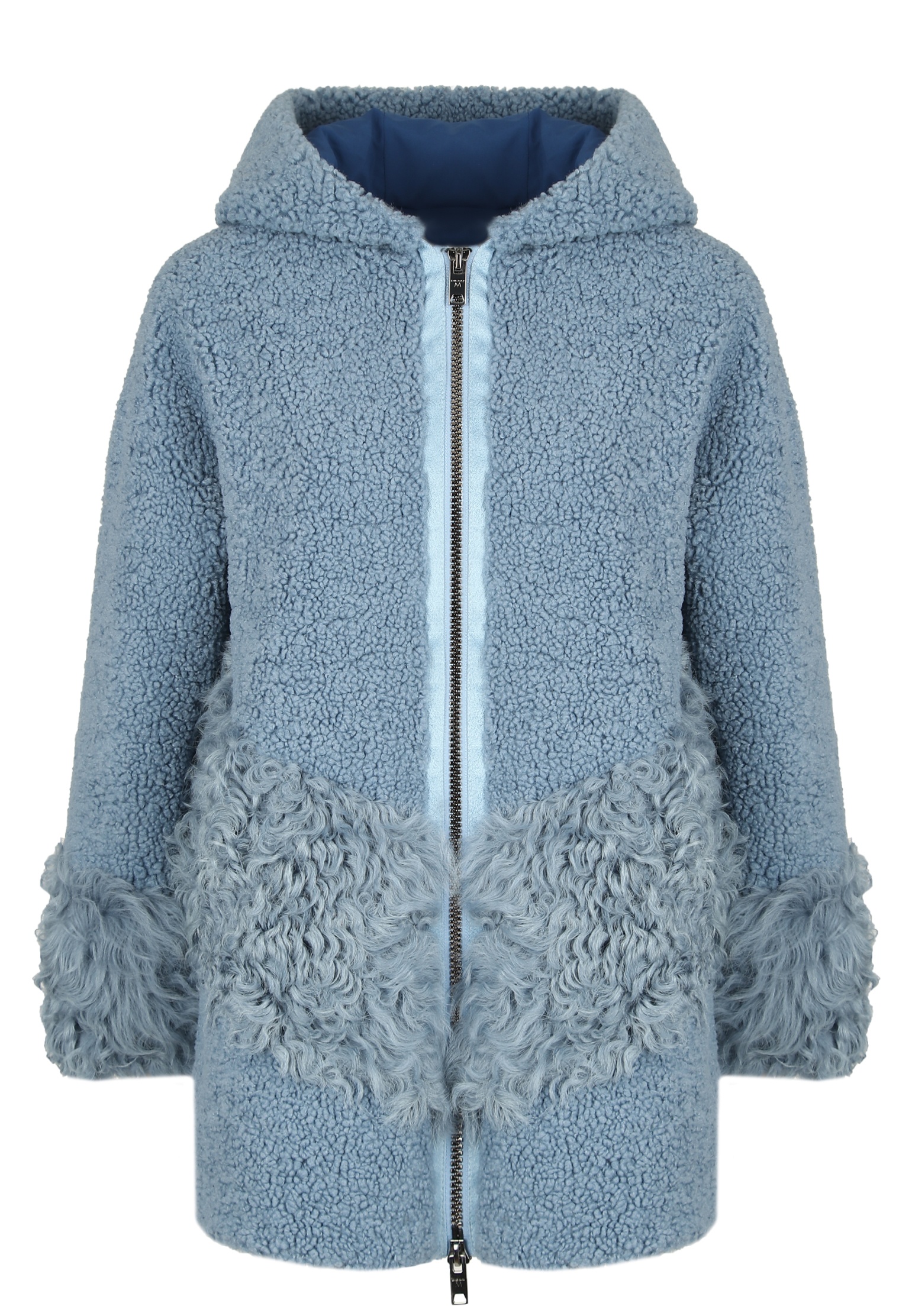 Полушубок женский Diego M 144989 голубой 42