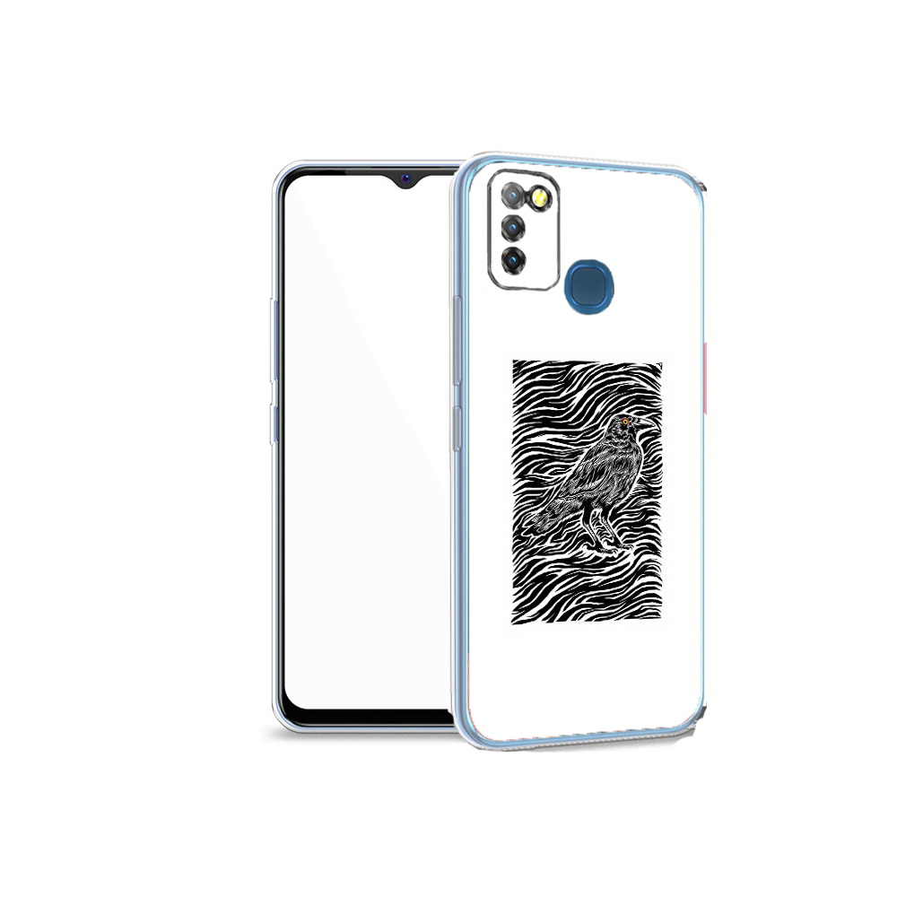 

Чехол MyPads Tocco для Infinix Hot 10 Lite ворон в абстракции, Прозрачный, Tocco