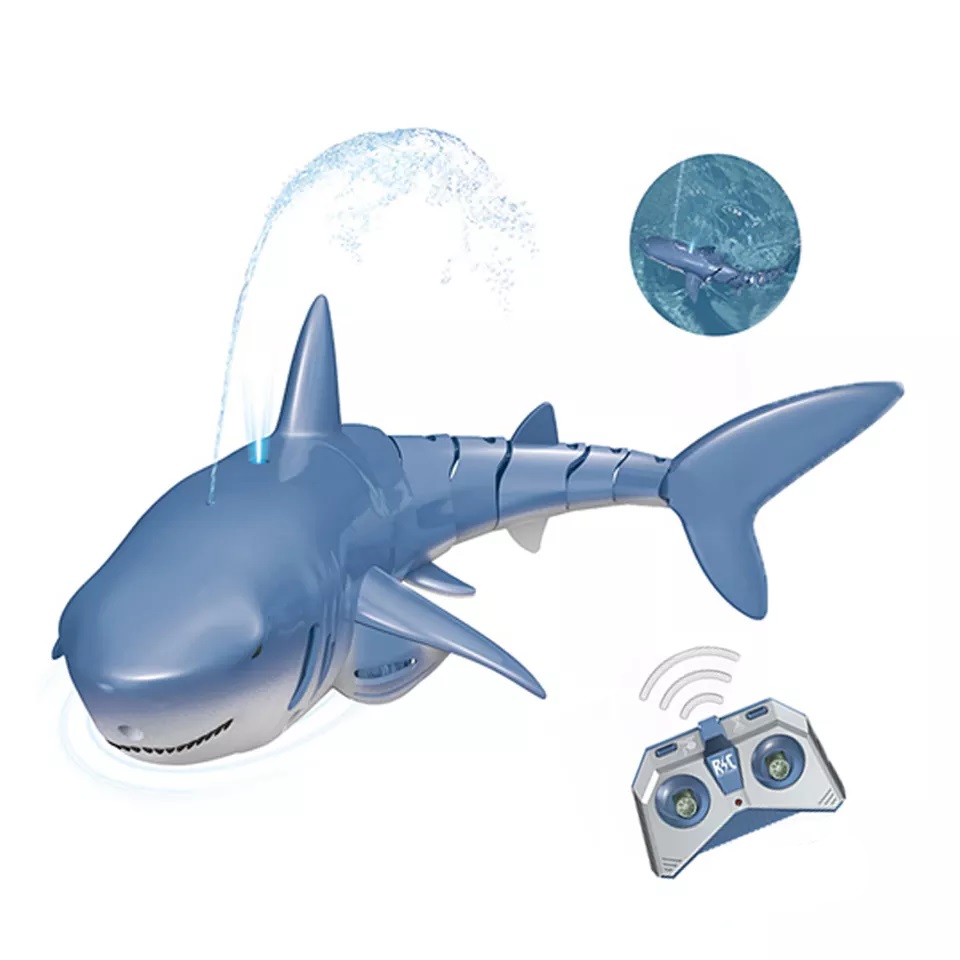 фото Акула плавает в воде радиоуправляемая фонтан, свет 30 см. msn toys