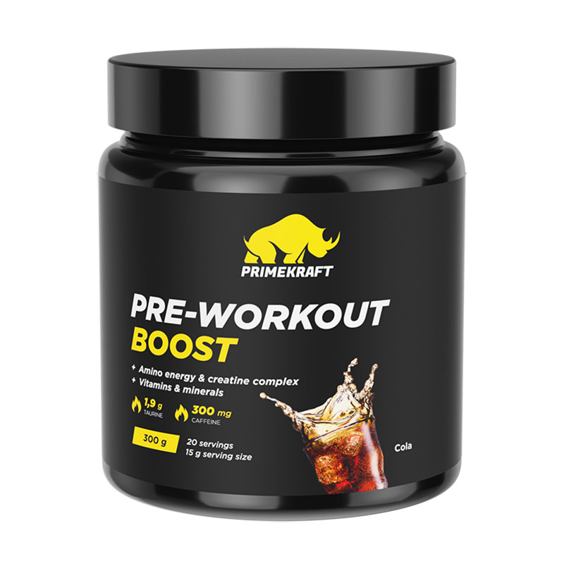 Предтренировочный комплекс Prime-Kraft PRE-Workout Boost 300 г, вкус кола