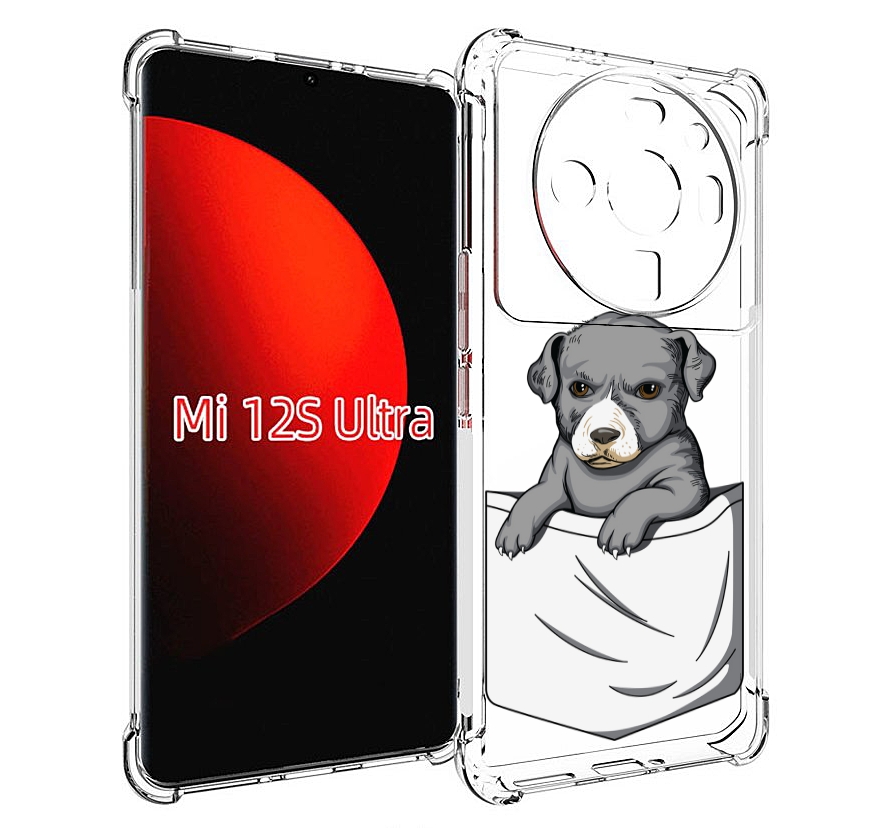 

Чехол MyPads собачка в кармане для Xiaomi 12S Ultra, Прозрачный, Tocco