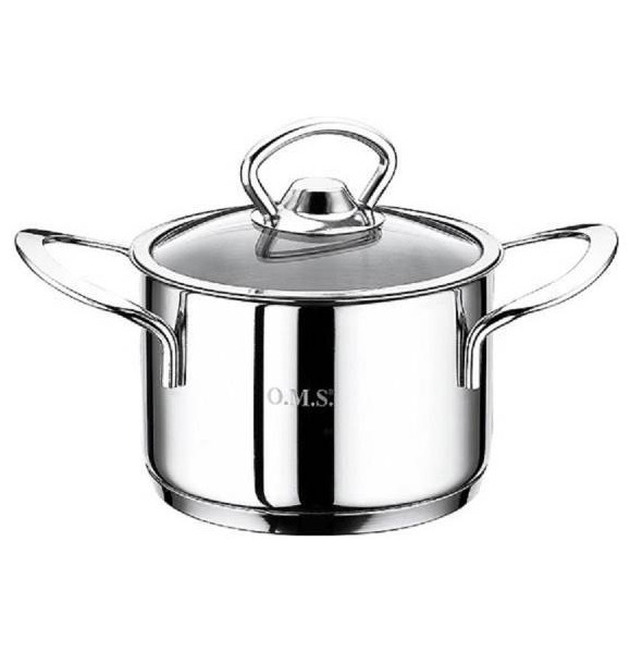 

Кастрюля 14 х 8 см со стеклянной крышкой 1,2 л O.M.S. Collection "SINGLE COOKWARE" 284230, SINGLE COOKWARE