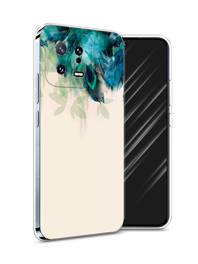 

Чехол Awog на Xiaomi 13 5G "Перья голубого цвета", Бежевый;синий;голубой, 317250-2