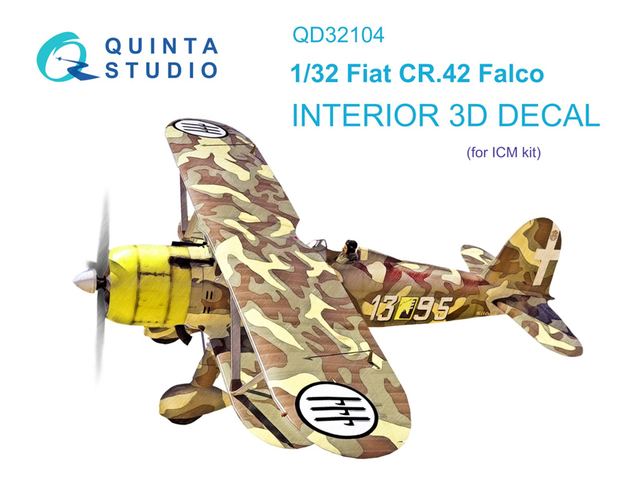 

QD32104 3D Декаль интерьера кабины Fiat CR.42 ICM, Цветной