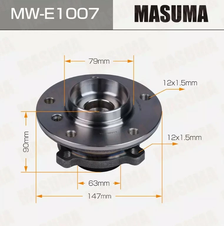 

Ступица колеса передняя Masuma MW-E1007