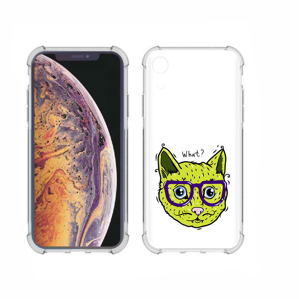

Чехол MyPads Tocco для Apple iPhone XR Зеленый кот, Прозрачный, Tocco