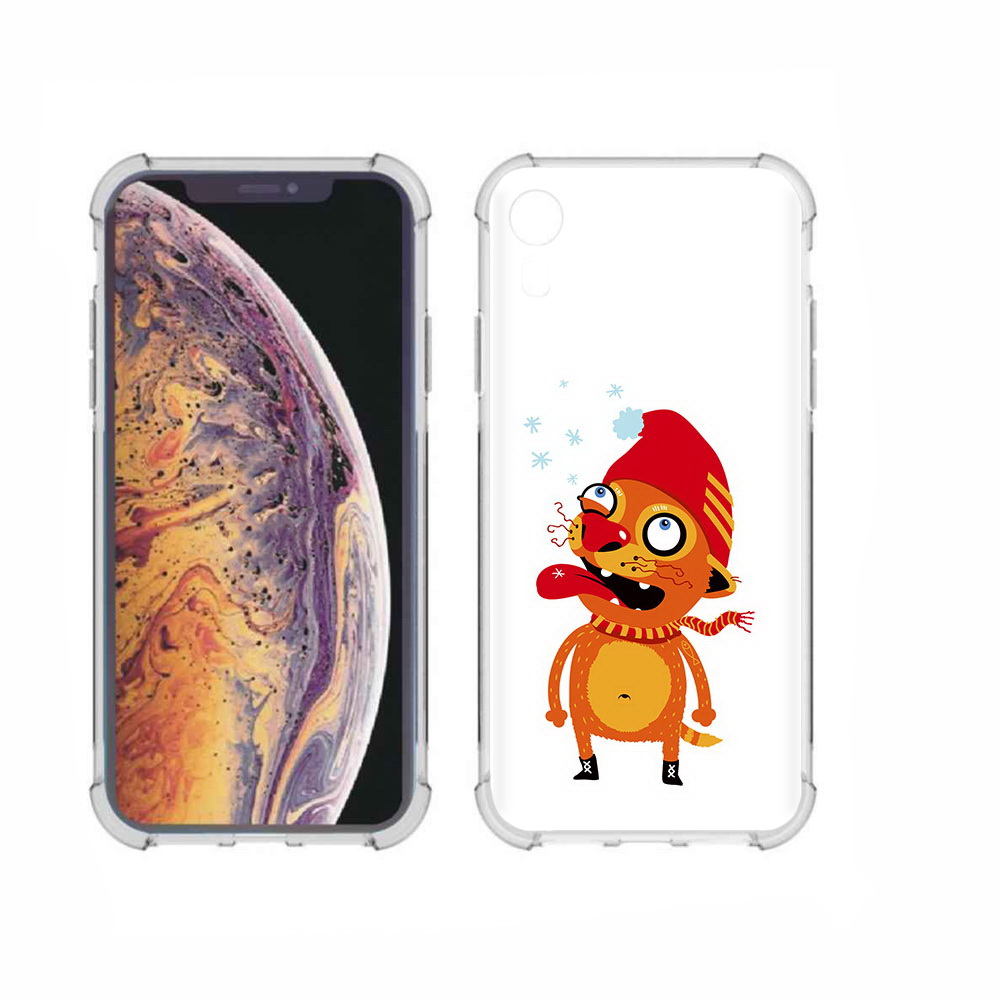 

Чехол MyPads Tocco для Apple iPhone XR Зимний кот, Прозрачный, Tocco