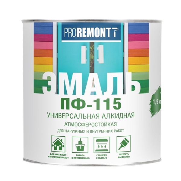 фото Эмаль proremontt пф-115 мятный ral 6027 0,5кг