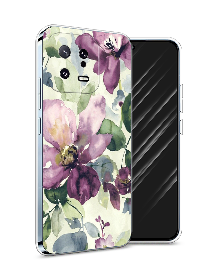 

Чехол Awog на Xiaomi 13 5G "Сиреневые цветы-акварель", Фиолетовый, 317250-10