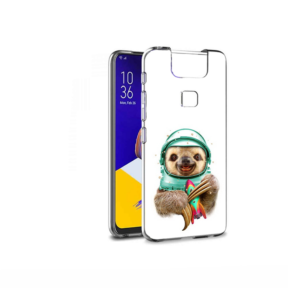 

Чехол MyPads Tocco для Asus ZenFone 6 (ZS630KL) Ленивец астронавт, Прозрачный, Tocco