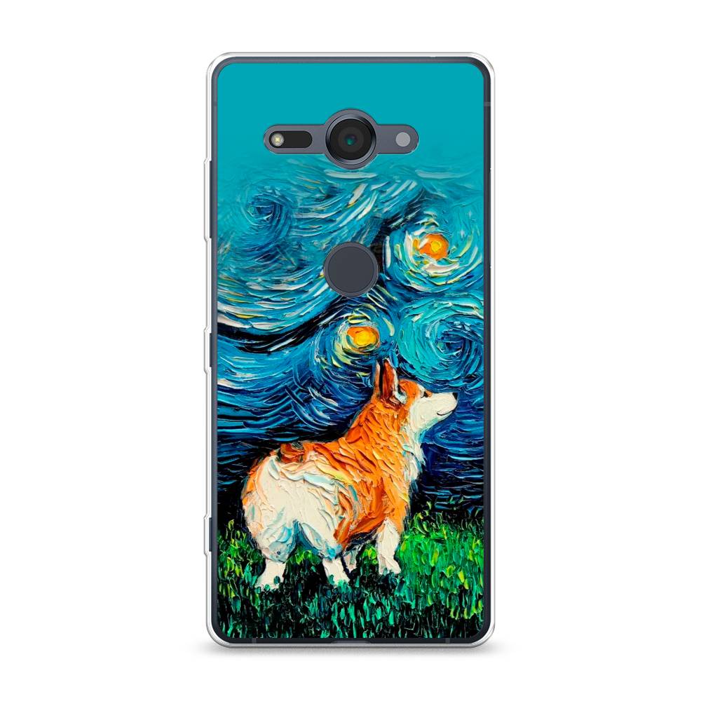 

Чехол для Sony Xperia XZ2 Compact "Корги звёздная ночь", Коричневый;белый;зеленый, 52950-1