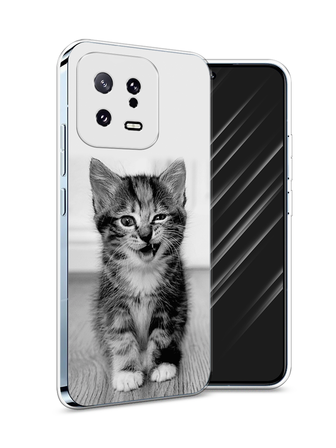

Чехол Awog на Xiaomi 13 5G "Подмигивающий котенок", Черный;серый, 317250-1