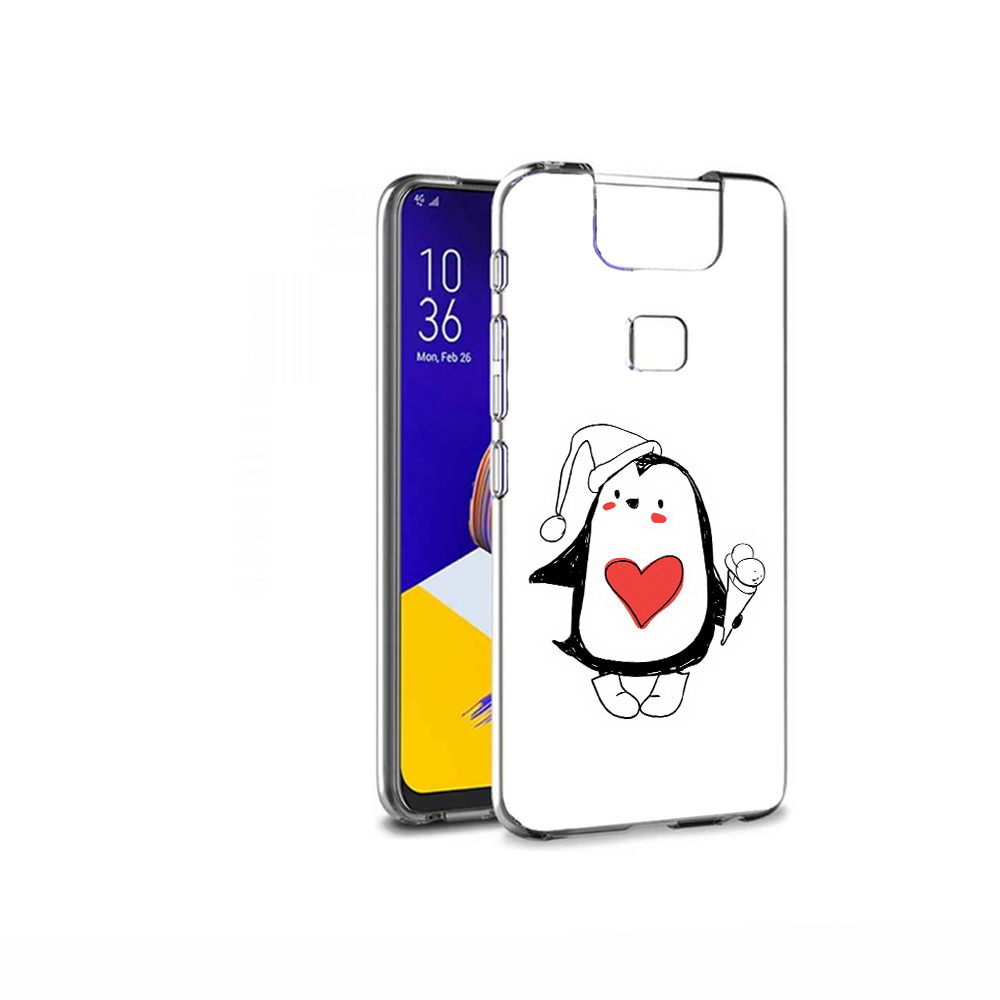 

Чехол MyPads Tocco для Asus ZenFone 6 (ZS630KL) Пингвин с мороженым, Прозрачный, Tocco