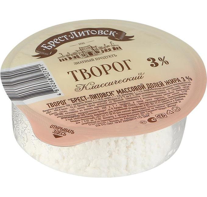 

Творог мягкий Брест-Литовск 3% +-500 г