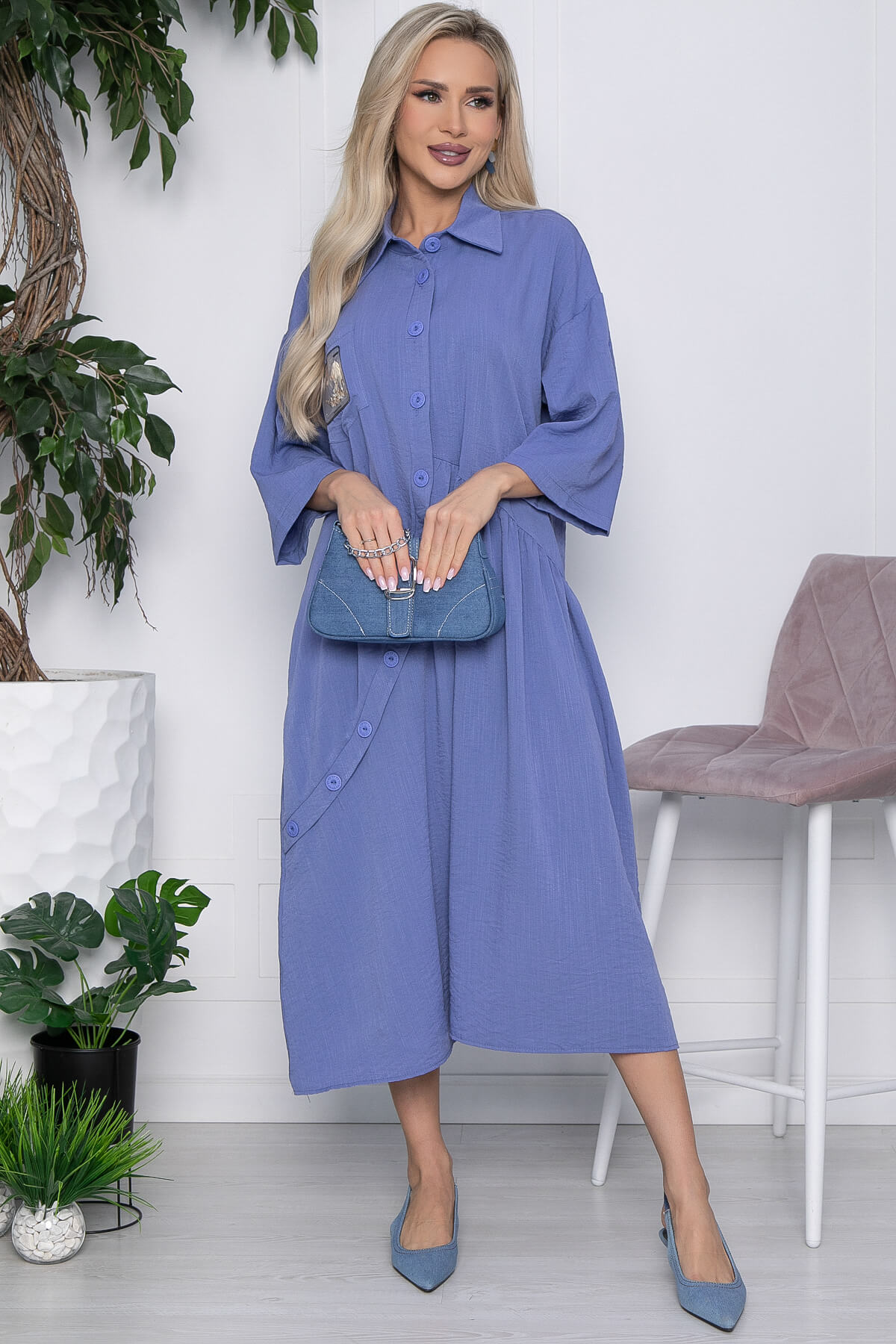 

Платье женское LT Collection Индира синее 46 RU, Синий, Индира