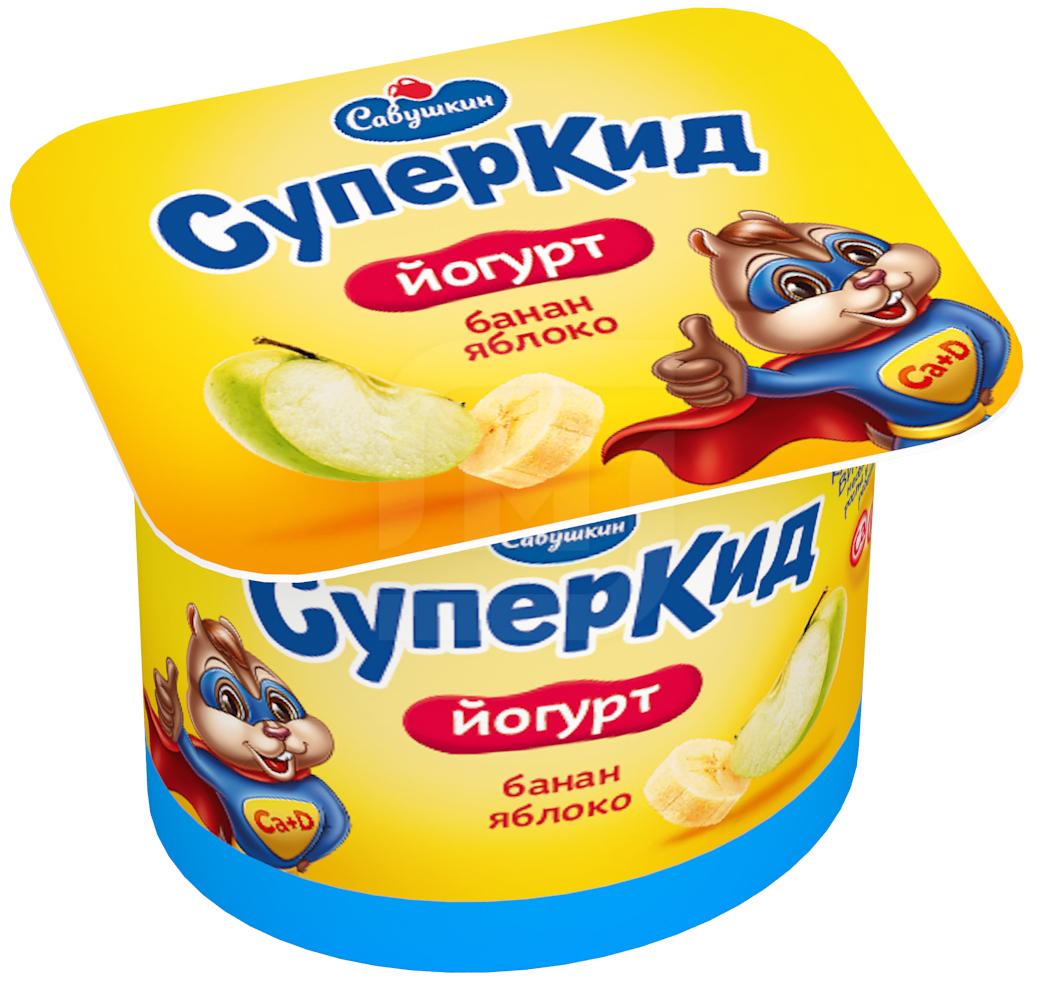 

Йогурт детский СуперКид банан-яблоко для дошкольного возраста 2% БЗМЖ 120 г