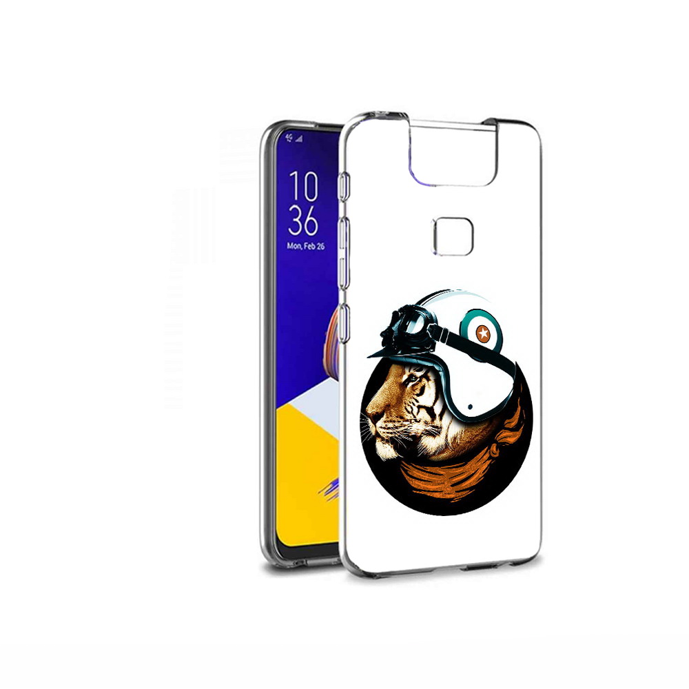 

Чехол MyPads Tocco для Asus ZenFone 6 (ZS630KL) Тигр в шлеме, Прозрачный, Tocco