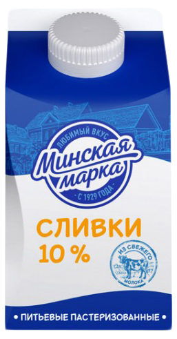 Сливки питьевые Минская марка стерилизованные 10% 200 мл
