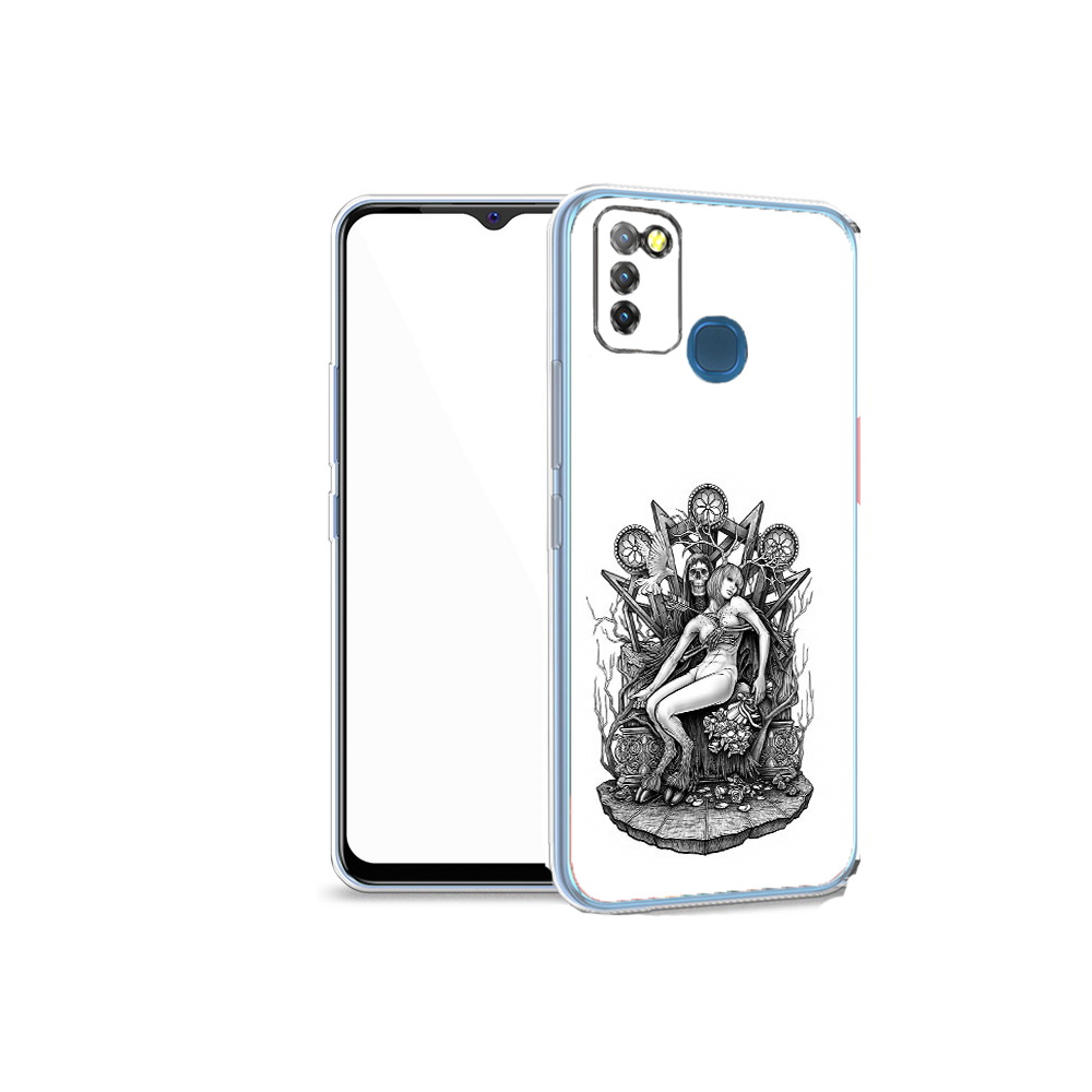 

Чехол MyPads Tocco для Infinix Hot 10 Lite девушка на троне, Прозрачный, Tocco