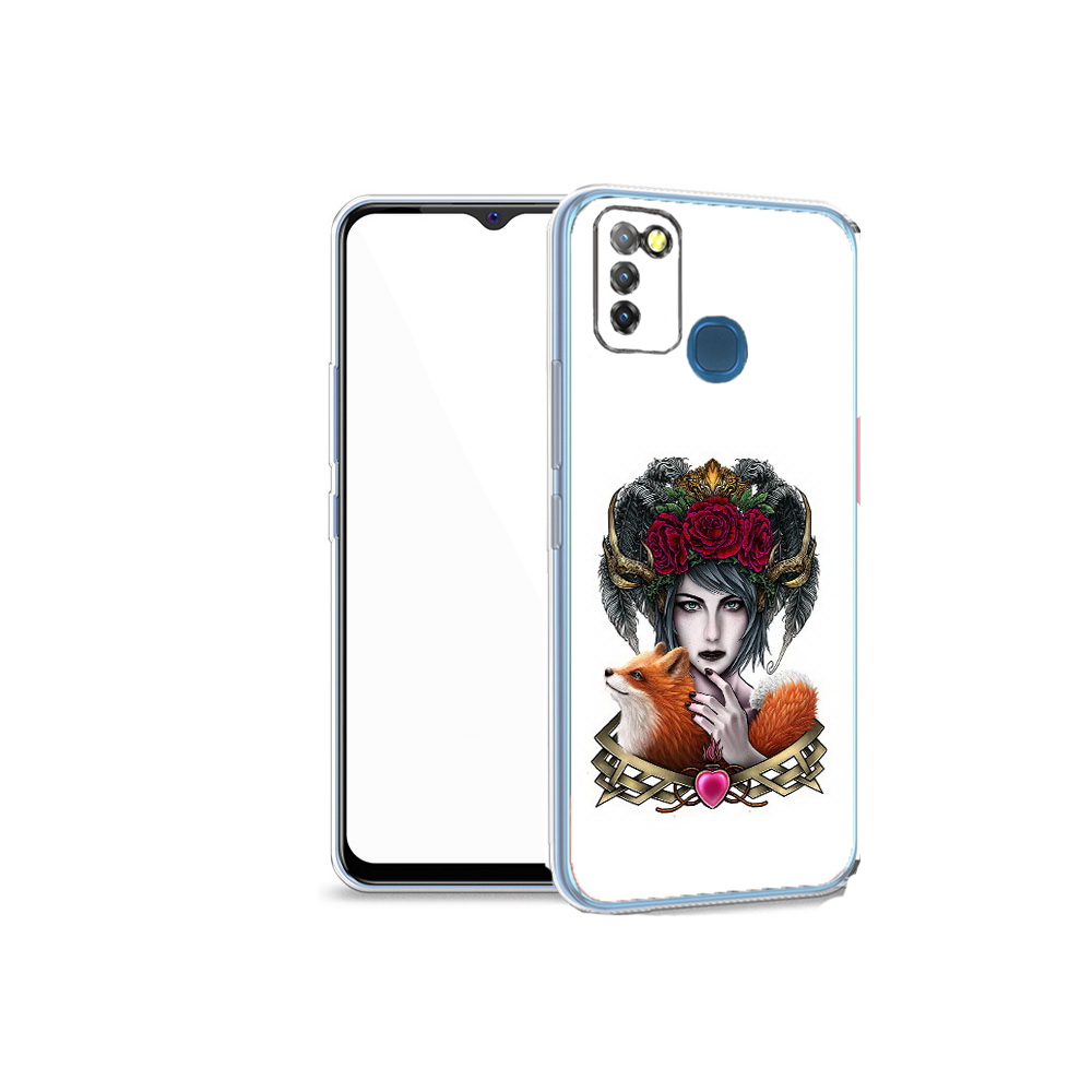 

Чехол MyPads Tocco для Infinix Hot 10 Lite девушка с лисой, Прозрачный, Tocco