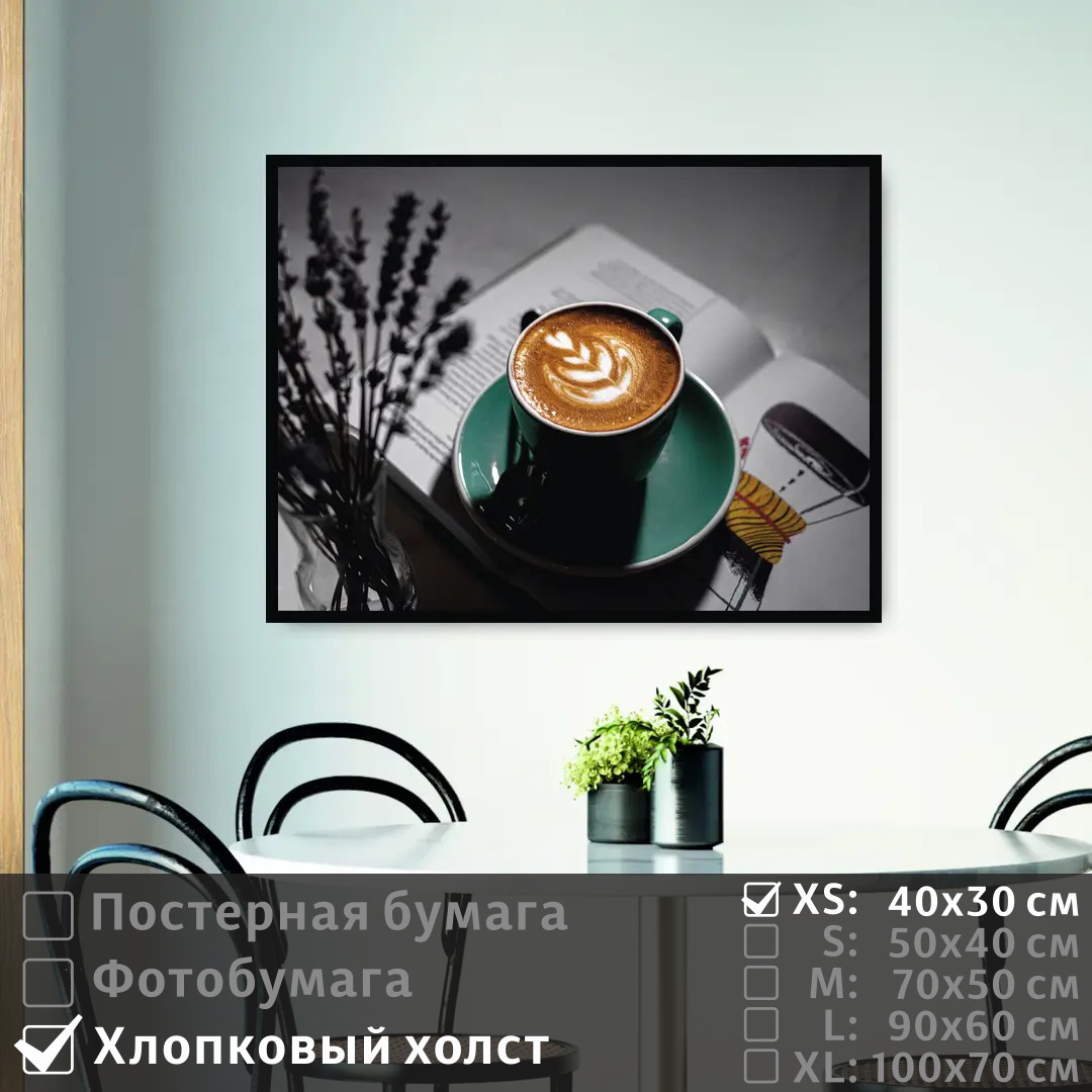 

Постер на холсте ПолиЦентр Утро в кофейне 40х30 см, УтроВКофейне