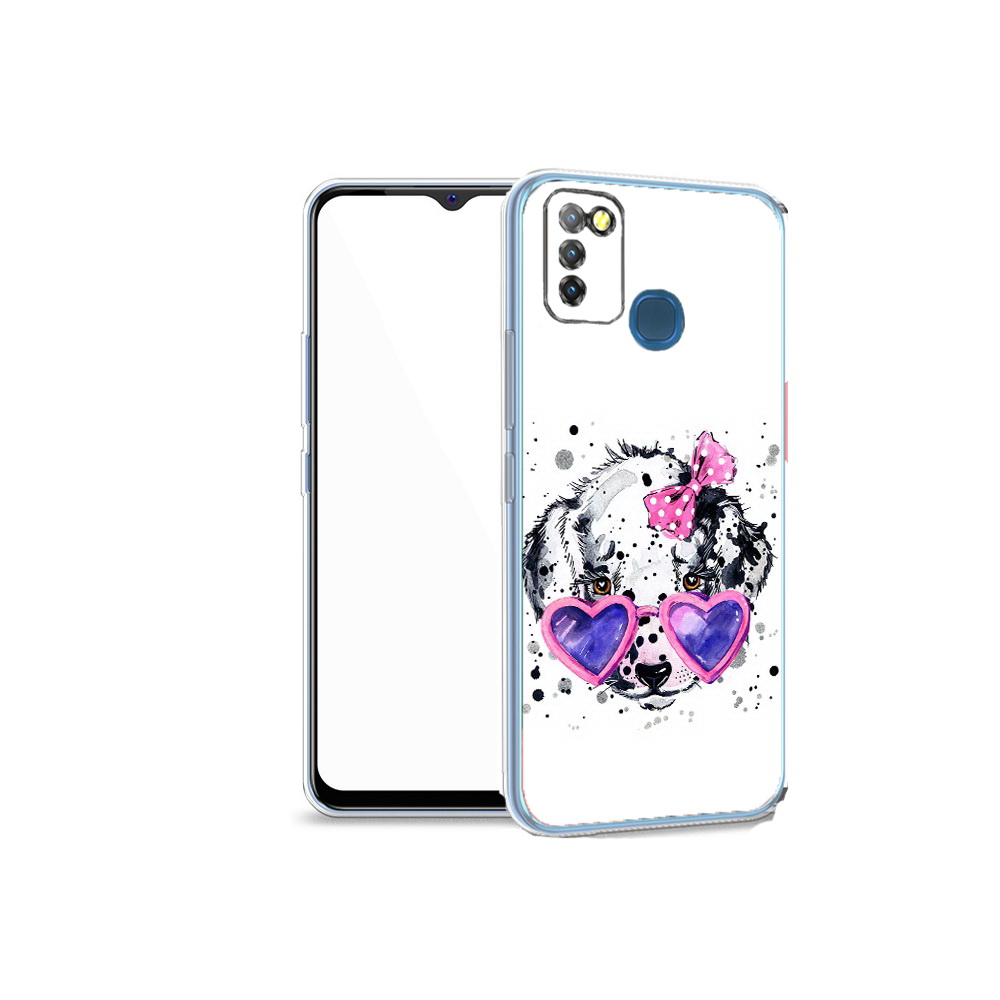 

Чехол MyPads Tocco для Infinix Hot 10 Lite долматинец в очках, Прозрачный, Tocco