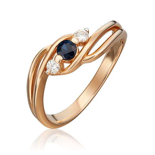 

Кольцо из золота р. 17 PLATINA jewelry 01-0853-00-105-1110-30, сапфир\бриллиант, 01-0853-00-105-1110-30