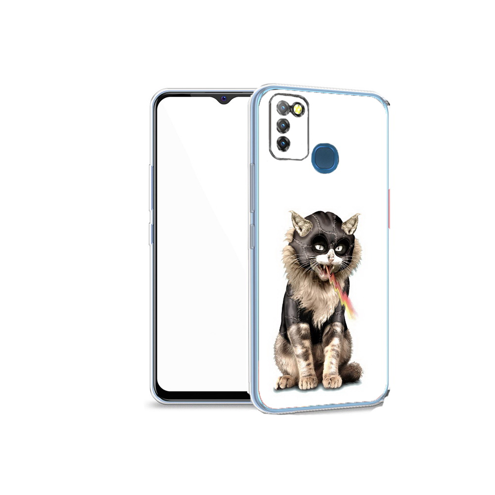 

Чехол MyPads Tocco для Infinix Hot 10 Lite дьяволский кот, Прозрачный, Tocco