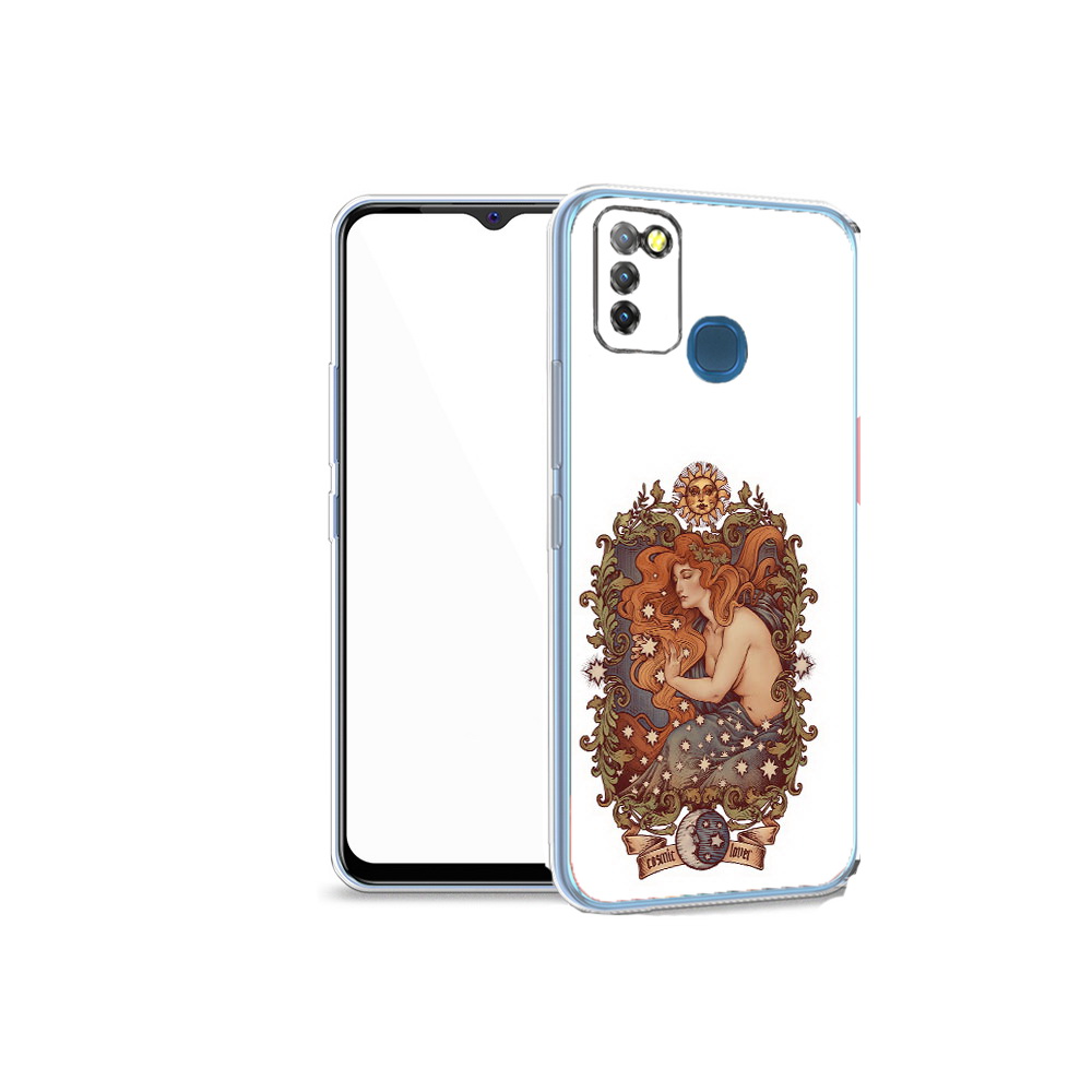 

Чехол MyPads Tocco для Infinix Hot 10 Lite звездная девушка абстракция, Прозрачный, Tocco