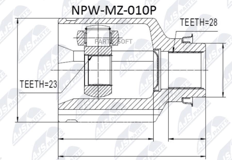 

Npw-Mz-010P Шрус Внутр. Mazda 626 Ge 1.8,2.0,2.0Td 91- /Right/ NTY NPWMZ010P